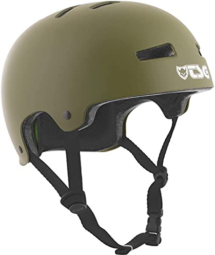 TSG Evolution Bike & Skate Helmet w/Snug Fit | for Cycling, BMX, Skateboarding, Rollerblading, Roller Derby, E-Boarding, E-Skating, Longboarding (Satin Olive, L/XL 57-59 cm)