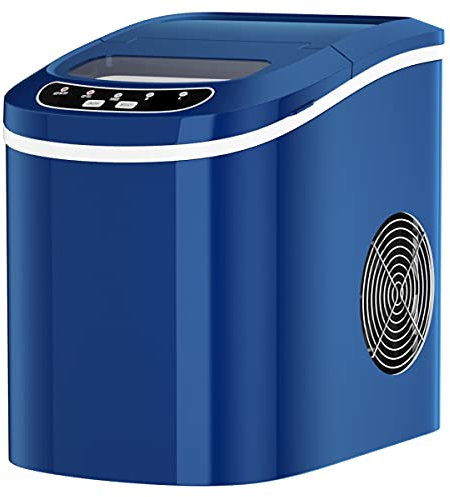 GOPLUS Eiswürfelmaschine, 12kg in 24 Std. Eiswürfelbereiter mit 2 Eiswürfel-Größen & 2,2 Liter Wassertank & Eiswürfelschaufel, Ice Cube Maker Zubereitung in 6-13 Minuten, 24 x 36 x 33 cm (Blau)