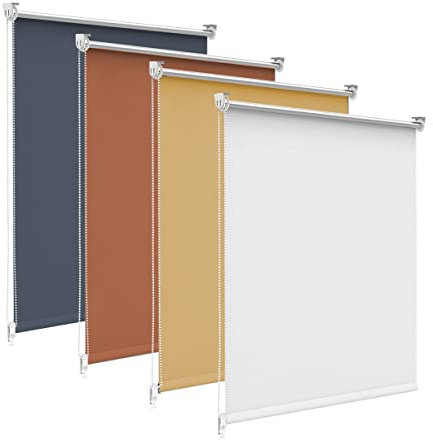 bobodeco Verdunklungsrollo ohne Bohren & mit Bohren, Verdunkelungsrollo Klemmfix, Weiß 45x150cm (BxH), Thermorollo Sichtschutz und Sonnenchutz, Rollos Hitzeschutz für Fenster & Tür