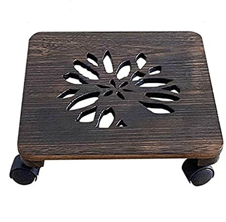 luckxuan Bonsai Ständer Pflanze Caddy Holz Topf Pflanze Ständer mit Rädern Blume Topf Rack auf Rollen Dolly Halter auf Rädern Indoor Outdoor Planter Trolley Vase Podest (Color : B, Size : M)