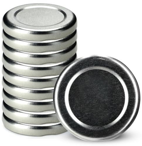 KADAX 10er Set Schraubdeckel TO43 für Gläser 43mm Silber – Twist-Off Ersatzdeckel für 40ml Mini Gläser & Probiergläser, Luftdicht & Spülmaschinenfest