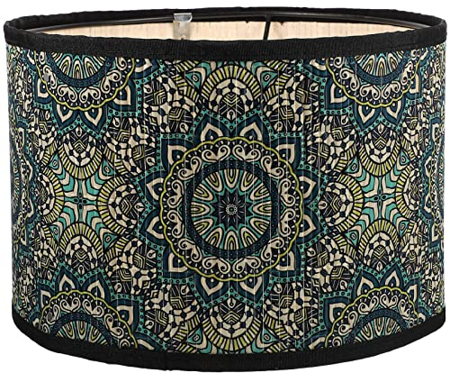 BESPORTBLE Bambuslampenschirme Lampenschirm Gewebt E27 Kronleuchter Lampenschirme Vintage Mandala Muster Rattan Hängeleuchte Lichtabdeckung Lampe Schatten für Stehlampe Tischlampe Grün