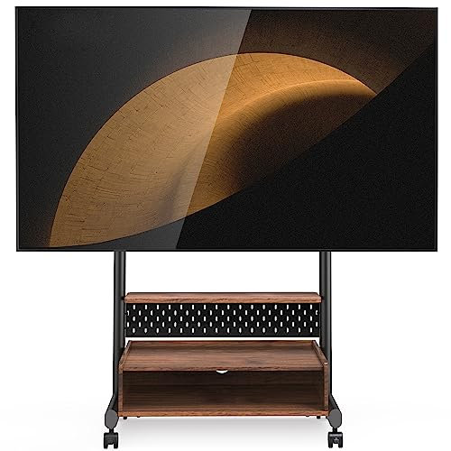 FITUEYES TV Ständer Rollbar Fernsehständer mit Rollen Bodenständer TV Rollwagen für 40-85 Zoll Fernseher höhenverstellbar hoch Max 60KG VESA 600x400 mm