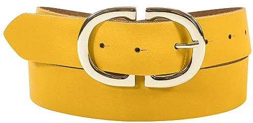 fashionchimp Basic Damengürtel aus 100% echtem Leder, Ledergürtel mit eleganter Doppelschließe, Breite ca. 3,3cm, Made In Germany