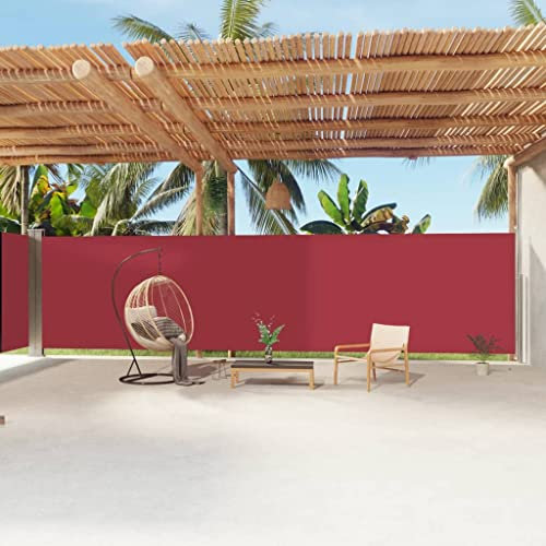 SKM Toldo lateral extensible rojo 200 x 1200 cm, peso: 20,35 kg, 318083