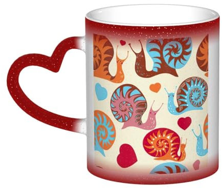 Hitzeempfindliche Tasse mit Farbwechsel, Kaffeetasse, einzigartiges Geschenk, niedliche Schnecke
