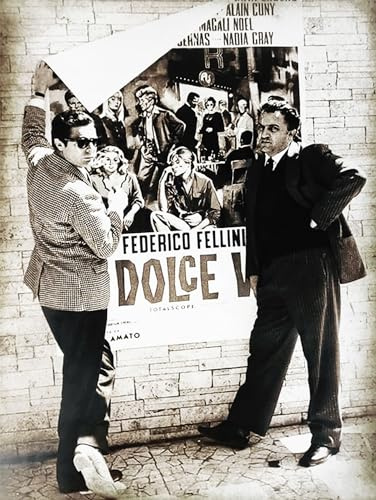 KUSTOM ART Poster Decorativo da Parete Serie Locandine Film la Dolce Vita Fellini Stampa Artistica su Carta Patinata 40x30 cm Senza Cornice