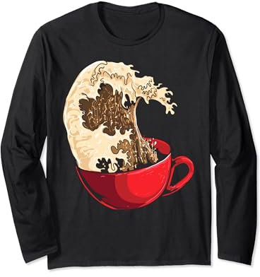 Kanagawa Tasse japonaise Great Wave of Coffee Anime Otaku Manche Longue