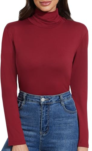 MELLIEX sous Pull Col Roulé Femme Manche Longue élastique Sweatshirt Haut Thermique Basique sous-Vêtements Automne-Hiver