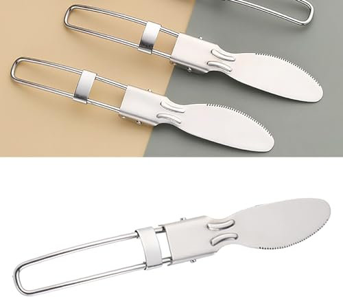 Ustensile Pliant, Couverts Légers Portables en Acier Inoxydable 304 pour le Camping, la Randonnée, le Pique-nique (Couteau)