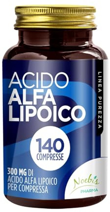 Acido Alfa Lipoico Noebis Pharma - 300 mg per Compressa - 140 Compresse - Supporto Antiossidante e Metabolismo Energetico