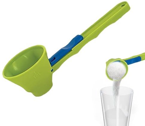 Funnel Scoop Gym | Funnel Scoop For Powder | Powder Scoop For Water Bottle No Spill Scoop Converts To Funnel With Silding Base | 2 In 1 Measuring Slide Scoop Funnel For Protein Powder And Sports Drink