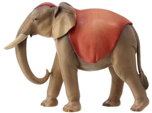 Holyart Elefante in Piedi presepe Original Redentore Legno Dipinto in Valgardena 12 cm