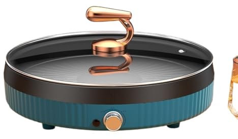 Fitlin Barbecue Rond for Barbecue électrique Domestique, Plaque de Cuisson antiadhésive sans fumée (Lot de 3)(Argento)