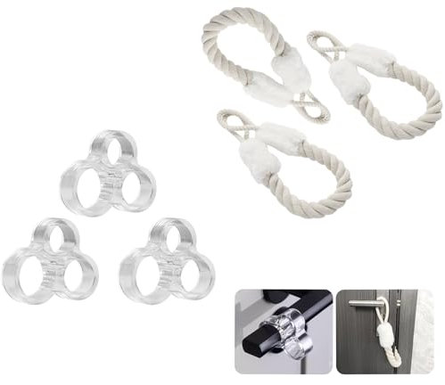Sandiyago Paquet de 6 Butée de Porte en Coton Butee de Porte, Doorstop Corde Set, Protection Poignee Porte, Empêche Les Doigts Des Enfants Et Des Animaux de Compagnie d'Être Pincés