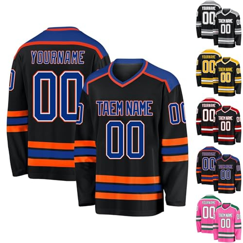 Hockey Jersey Custom Ice Hockey for Mens Personalized Name Number Logo Hockey Practice Jersey for Hockey Fans Youth StyleB