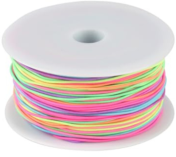 Gummiband für Armbänder, Bunt Elastisches Band für Armbänder Selber Machen, 1mm x 100m Gummikordel Elastische Faden, Regenbogen Gummischnur Bastelschnur für DIY Handwerk Schmuckherstellung(Farbe)