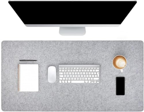 Schreibtischunterlage aus Filz (100 x 50 cm – Hellgrau) – Laptop-Ständer, Schreibtischunterlage – Mauspad, Schreibtischunterlage – Schreibtischunterlage für Büro, Tischunterlage