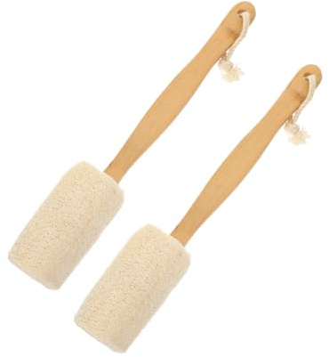 FRCOLOR 2stücke Luffa Körperpeeling-schwamm mit Langem Griff Duschschwamm für Rücken und Körper Naturschwamm zur Peeling und Reinigungsbürste Badeschwamm für Männer und Frauen