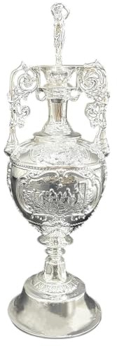 YYDSTES English League Football Championship Trophy Replica,Resin Award Cup | 11.8 Plated Finish Silver Football Trophy,Sports Collectibles,Display Decor for Office,Club & Home,Gifts for Football Fans