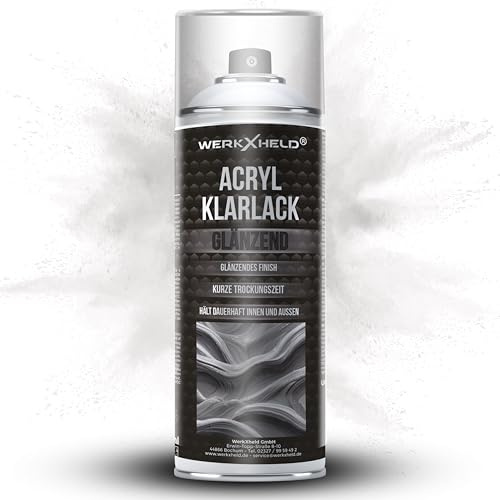 WerkXheld Klarlack Glänzend 400ml – Universeller Sprühlack für Metall, Holz, Glas und Kunststoff – Ideal für Möbel, Dekor und Fahrzeugteile – Schützendes glattes Finish