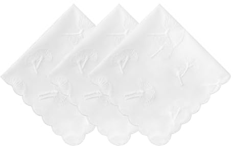 HOULIFE Gestickte Taschentücher für Damen, Baumwolle, Blumenmuster, Vintage-Stickerei, Taschentücher, für Hochzeiten, Partys, Farbe: 1-3 Stück, 38