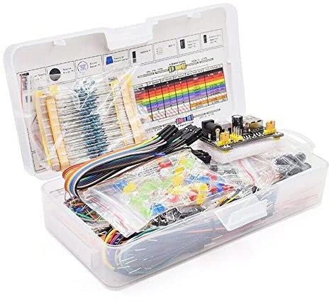 Qusedwey with 830 Tie-Points Breadboard Resistor Capacitor LED Potentiometer Kit