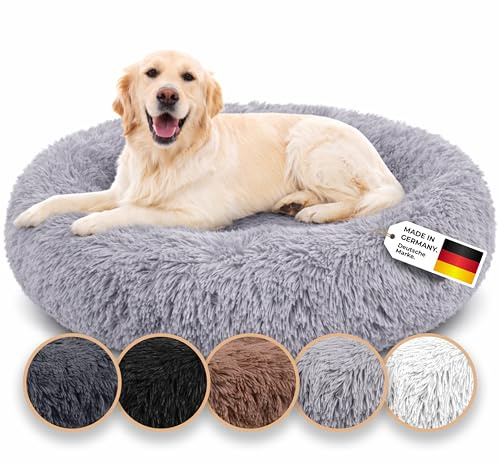Belune® Hundebett [mit waschbarem Bezug] - Das Original - [XXL, 140cm, Hellgrau] Hundekorb, Katzenbett, Hundekörbchen, Dog Bed, Flauschiges Hundebett für große, mittelgroße & kleine Hunde