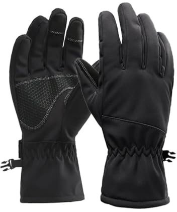 pipisweet Winter Fleece Warm Herren Anglerhandschuhe Motorradhandschuhe Segelhandschuhe Jagd Fahrradhandschuhe (Schwarz, M)