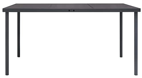 Genérico Wenjingqi 313087 Garten-Esstisch, Anthrazit, 150 x 90 x 74 cm, Anthrazit