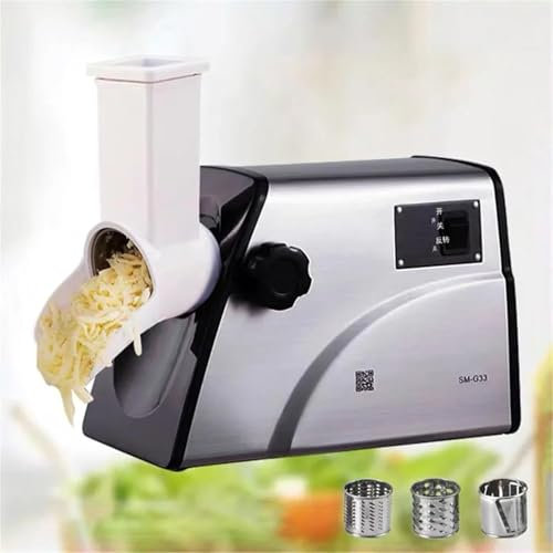 Cortadora De Queso De 300 W Eléctrica, Trituradora Automática De Papel Queso Rallado, Estándar De 2,5 / 5 / 7 Mm Tres Cortadores, La Eficiencia De Trabajo Es De Aproximadamente 60 Gatos / Hora, Base 4