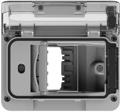 Custodia da esterno, idrobox, IP66, 2 moduli, completamente stagno anche a spina inserita, compatibile con Vimar Plana, grigio RAL7035, montaggio a incasso o con scatola a parete
