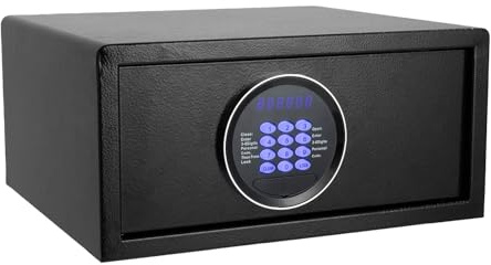 Coffre-fort à meubles Coffre-fort électronique pour la maison 42 x 37 x 20 cm Moderne Mur Sol Coffre-fort avec code à 3 à 6 chiffres Écran LED Serrures intégrées Protection contre l'humidité
