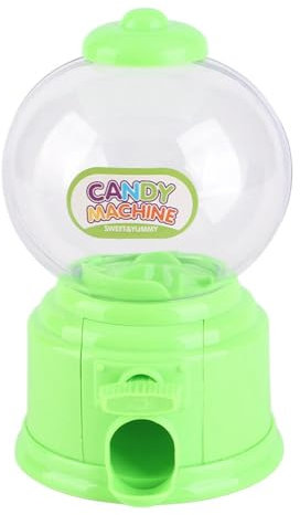 ZenithAur Dispensador Mini Gumballs, divertida máquina de dulces portátiles para niños, plástico de impacto (Verde)