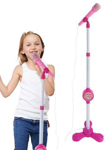 Micrófono de pie para niños | Micrófono de Juguete No Hay batería con Soporte Colorido | Micrófono Musical con niños con función conectable, para Cantar