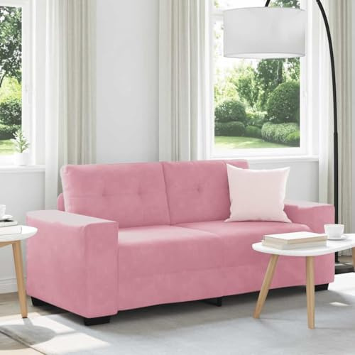 Hoopleep Zweisitzer-Sofa Rosa 140 cm Samtstoff, gemütliche Polsterung, Stabiler Holzrahmen, modernes Design für Wohnzimmer, Schlafzimmer