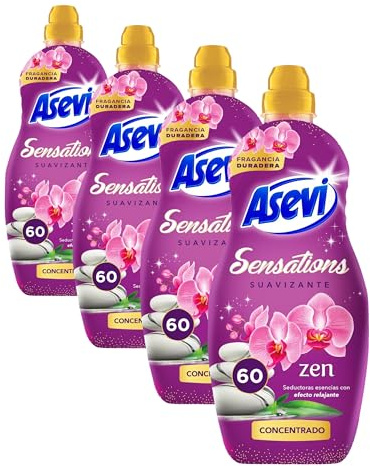 Suavizante Concentrado Asevi Sensation Zen 60 dosis, 1320 ml (Pack of 1) (Paquete de 4)