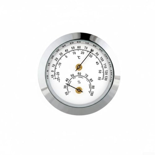 Thermomètre hygromètre mécanique sans pile analogique pour intérieur et extérieur, moniteur d'humidité et de température, finition argentée dorée (argent)