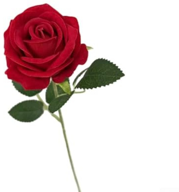 Zeroupshop Rose artificiali a stelo lungo, in seta, con filo pieghevole, realistiche, per bouquet da sposa, tavolo, hotel, 51 cm, rosso brillante (rosso brillante)