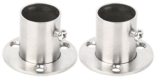 sourcingmap Edelstahl Schrank Kleiderstange Halterung Halter Flansch Sockel 22 mm Durchmesser 2 Stück