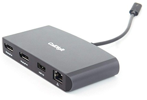 CalDigit Thunderbolt 3 Mini Dock (DP 1.2) - Portable, alimentaciòn Bus, 40Gbs, Dual 4K@ 60Hz, USB 3.0 GbE LAN, Compatible con Thunderbolt 3 Mac y PC (Dual DisplayPort 1.2)