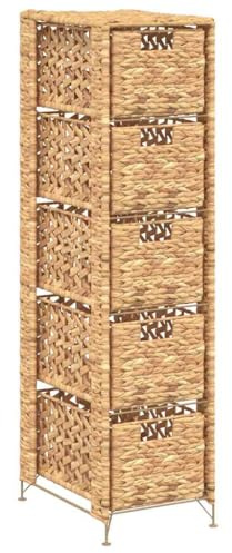 vidaXL Unité de Rangement avec 5 paniers 25,5x37x100 cm Jacinthe d'eau