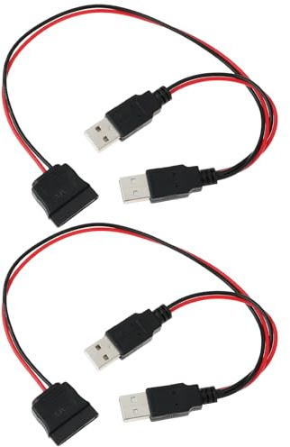 The Lord of the Tools 2 Unidades Cable de Alimentación USB Tipo A Macho D59 A SATA + USB Tipo A de 15 Pines para Discos Duros de 2,5 O 1,8