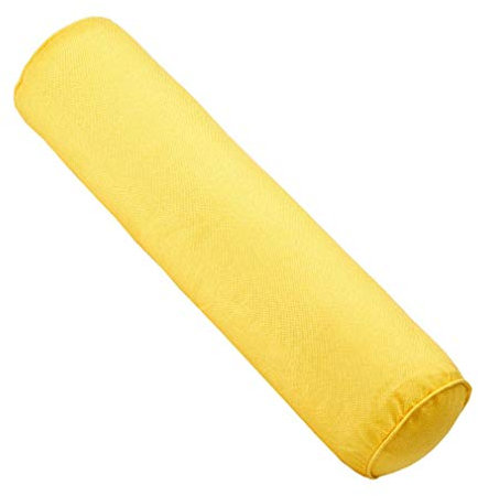 Xiang Ru Flachs, einfarbig, Bonbon-Kissenrolle, Nackenrolle für Zuhause, Bett, Sofa, Kissen, gelb, 40 x Durchmesser: 10 cm