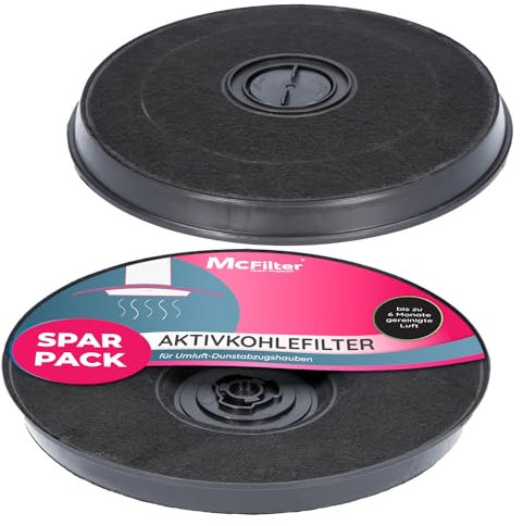 2x Filtro ai carboni attivi Ø 230 mm per cappa aspiranti adatto come alternativa per filtro a carbone 11005728 + 11005732 + DHZ2701/01 + 9029793594, adatto per Bosch, Siemens, AEG, Whirlpool, Faber