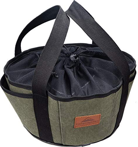camping moon Carry Bag for 10-inch Dutch Oven Durable Canvas w/Handle Drawstring DO-28BK