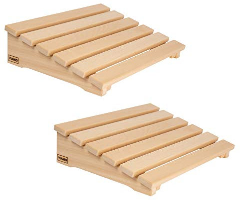 VIAMO® Sauna Kopfstütze Kopfteil Rückenlehne aus Abachiholz (Set aus 2 Stück), 39,5 cm x 30 cm
