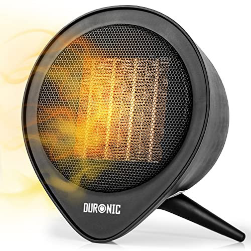 Duronic Ceramic Fan Heater FH15K, Portable Electric Heater Fan, Mini Fan, Plug In Mini Heater, Compact Electric Heater with Timer, Small Fan Heater for Home, Office, Desk, Overheating Protection