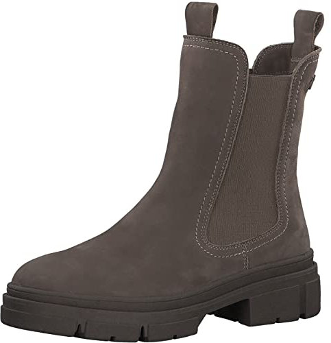 Tamaris Damen Chelsea Boots, Frauen Stiefeletten,TOUCHit-Fußbett,halbstiefel,Kurzstiefel,uebergangsschuhe,Pepper NUBUC,37 EU