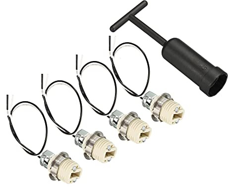 PATIKIL 4Set G9 Licht Basis Steckdose Kit 10 Draht Keramik Weiß | mit Hilfswerkzeug